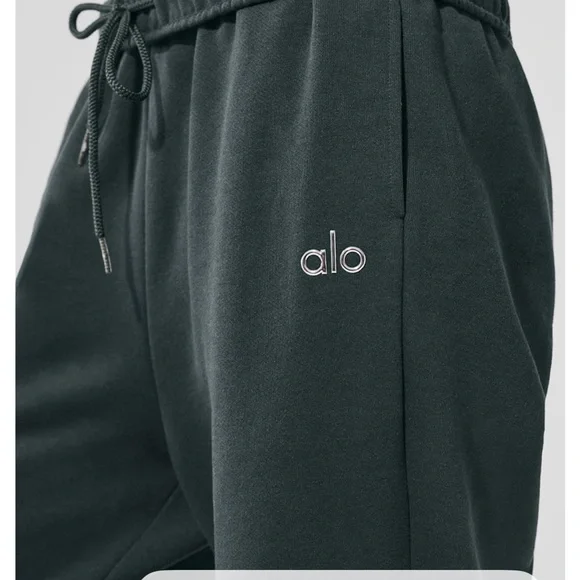 ALO Yoga Accolade Sweatpants in Charcoal Green. Size Small. - Picture 3 of 7
